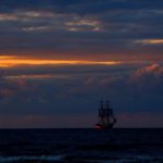 Żaglowiec, sailing boat, sailing, sunset, sunrise, dark