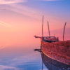old boat sunrise sunset clouds calm landscape waterscape water lake river