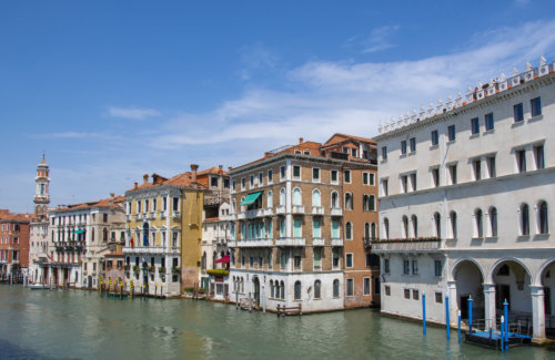 Wenecja, Venice, canal, old, holiday, vacation, tourist, ships, boats, blue sky, tourist attraction