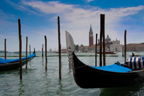 Gondola wenecka, Venetian gondola, touris attraction, tourist, blue boat, boat, old boat, old
