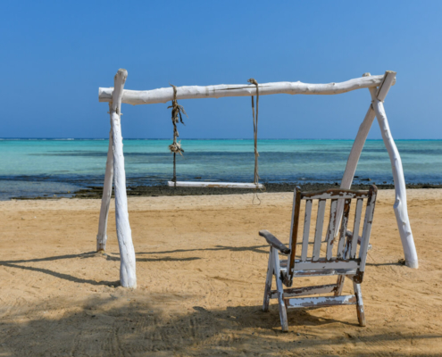 swing, beach swing, swing on the beach, sea, beach, chair, chair on the beach, water, blue water, sand, Africa, Asia