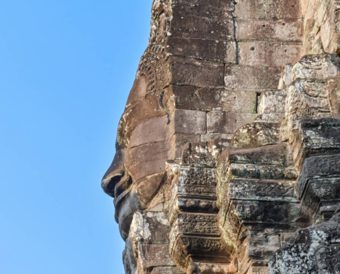 Angkor Wat Bayon Temple Cambodia old ruins face